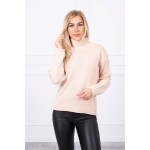 Pulover cu guler inalt dama roz