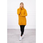 Pulover lejer tip tunica casual sport mustar