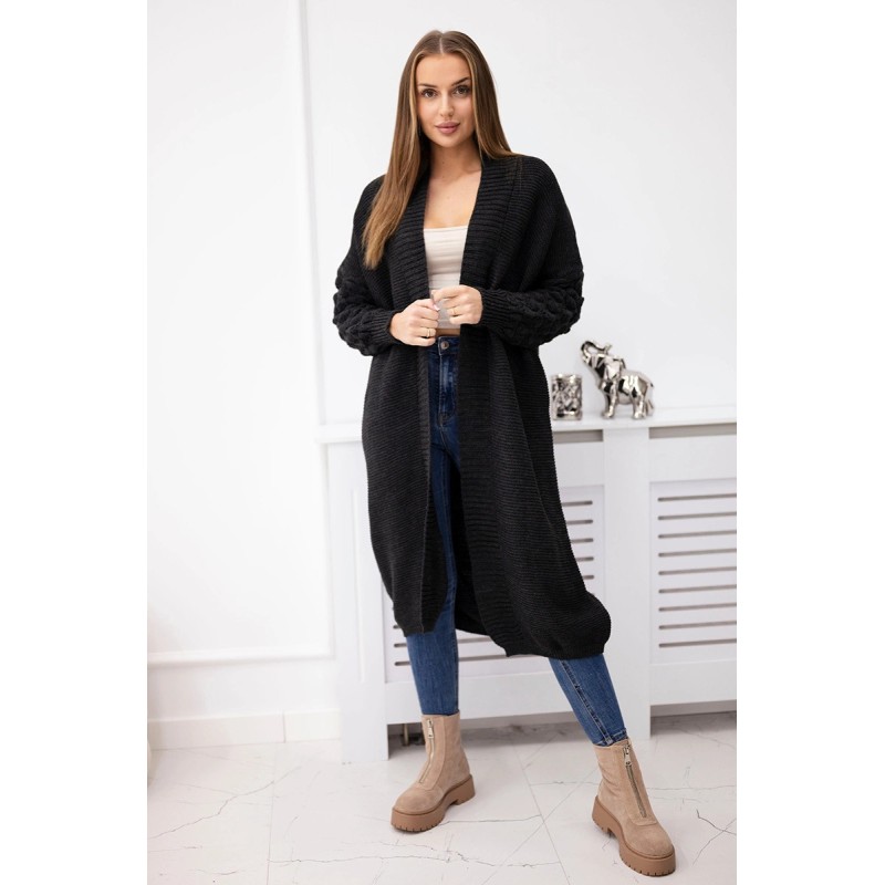 Cardigan graphite lung de dama Cardigan graphite lung de dama