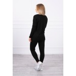 Compleu 3 piese pantaloni, pulover si top negru Compleu 3 piese pantaloni, pulover si top negru