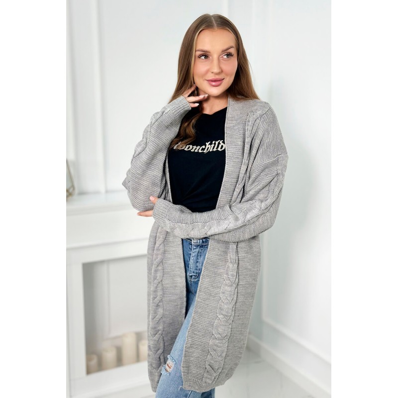 Cardigan de toamna cu model împletit tricotat