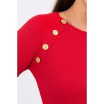 Bluza de dama maroon cu butoni decorativi