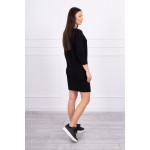 Rochie neagra mini cu imprimeu 3D-pasare Rochie neagra mini cu imprimeu 3D-pasare