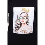 Rochie neagra casual-sport dreapta cu lungime mini