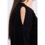 Rochie neagra casual-sport dreapta cu lungime mini