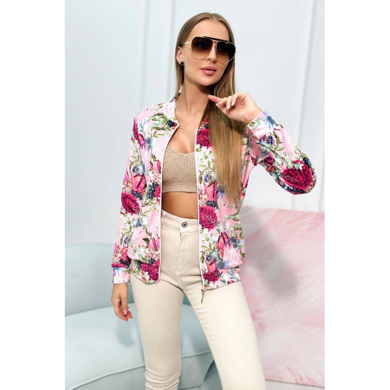 Jacheta subtire dama cu imprimeu model floral