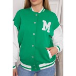 Jacheta de baseball dama verde-alb