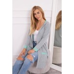 Cardigan cu gluga din bumbac si elastan in doua culori