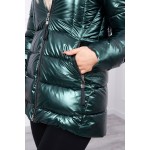 Geaca de iarna dama verde cu blana