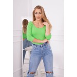 Bluza sport de dama verde cu maneci trei sferturi Bluza sport de dama verde cu maneci trei sferturi