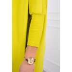 Bluza kiwi dama tip tunica asimetrica cu buzunare