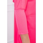 Bluza roz-neon lunga tip tunica asimetrica si larga Bluza roz-neon lunga tip tunica asimetrica si larga