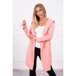 Cardigan cu gluga apricot subtire din bumbac Cardigan cu gluga apricot subtire din bumbac