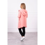 Cardigan cu gluga apricot subtire din bumbac Cardigan cu gluga apricot subtire din bumbac