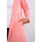 Cardigan cu gluga apricot subtire din bumbac Cardigan cu gluga apricot subtire din bumbac
