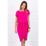 Rochie Fucsia midi petrecuta cu cordon Rochie Fucsia midi petrecuta cu cordon