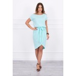Rochie verde menta midi petrecuta cu cordon Rochie verde menta midi petrecuta cu cordon