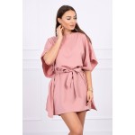 Rochie mini roz cu cordon in talie Rochie mini roz cu cordon in talie