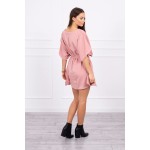 Rochie mini roz cu cordon in talie Rochie mini roz cu cordon in talie