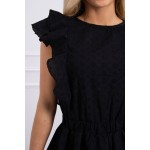 Rochie de vara neagra mini cu volane