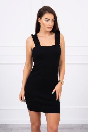 Rochie neagra scurta cu bretele de vara Selin