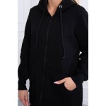 Hanorac lung de dama gros negru Hanorac lung de dama gros negru