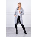 Hanorac gri lung de dama gros