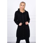 Hanorac lung de dama gros negru Hanorac lung de dama gros negru