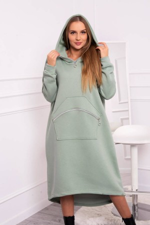 Rochie sport cu maneca lunga verde menta