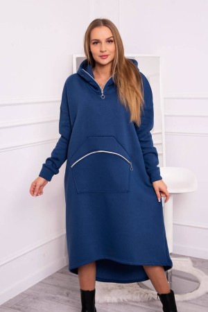 Rochie sport lunga de toamna cu gluga asimetrica