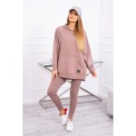 Set de dama sport maro compus din colanti drepti