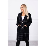 Cardigan tip palton cu maneci tricotate negru