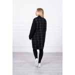 Cardigan tip palton cu maneci tricotate negru
