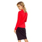 Bluza dama eleganta rosie cu funda decorativa