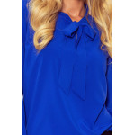 Bluza albastra de dama eleganta cu funda decorativa Bluza albastra de dama eleganta cu funda decorativa