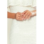 Rochie cununie civila alba midi cu dantela 268-1