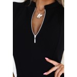 Rochie neagra eleganta scurta clos cu fermoar Rochie neagra eleganta scurta clos cu fermoar