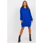 Pulover lung dama albastru oversize pentru colant Pulover lung dama albastru oversize pentru colant