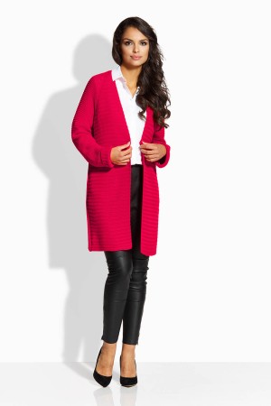 Cardigan elegant de dama cu maneci lungi rosu