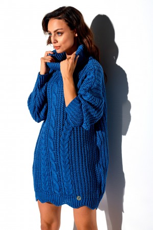 Rochie tip pulover tricotata zi culoare alba