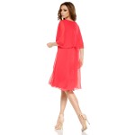 Rochie de seara cu pelerina din voal rosie Rochie de seara cu pelerina din voal rosie