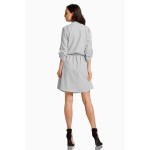 Rochie cu cordon in talie gri