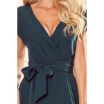 Rochie evazata verde midi de zi eleganta Aisun Rochie evazata verde midi de zi eleganta Aisun