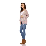 Cardigan anna tricotat scurt roz deschis