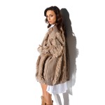 Cardigan camel cu insertii decorative Cardigan camel cu insertii decorative