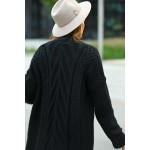 Cardigan lung asimetric lejer negru Cardigan lung asimetric lejer negru