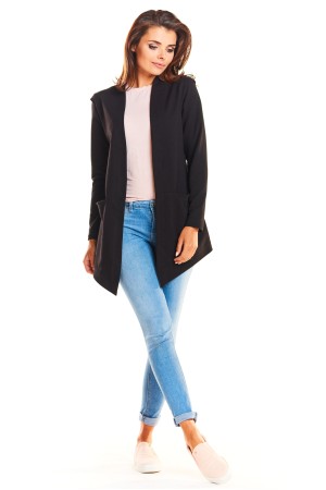 Sacou casual-sport negru cu colturi
