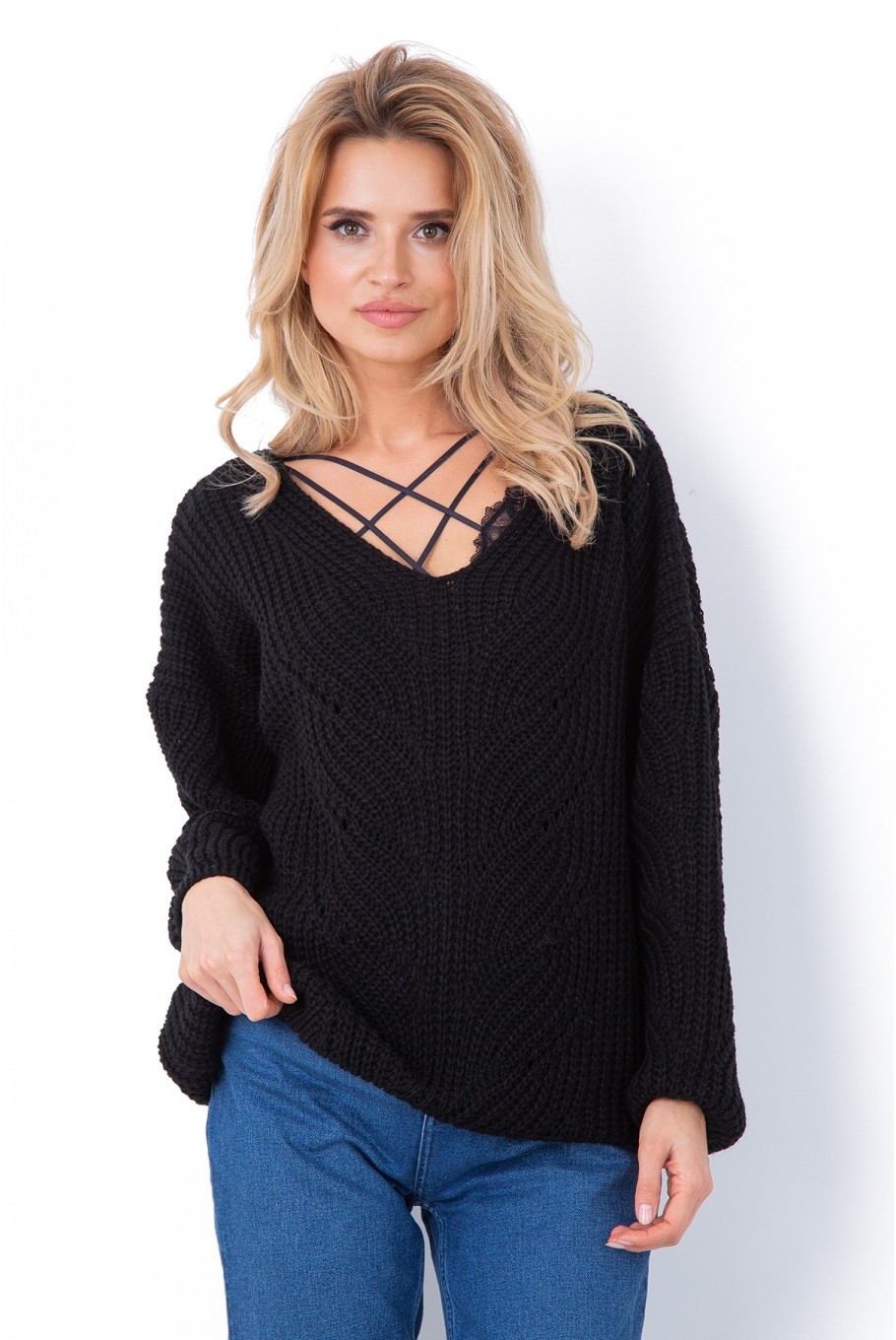 Pulover dama negru prettymoda
